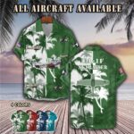 ea 1f skyraider ea1faircraft palm tree pocket hawaiian shirt 7235h