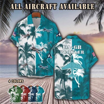 ea 6b prowler ea6baircraft palm tree pocket hawaiian shirt uk1f5