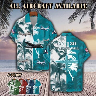 ec 130 compass call ec130j ec130h ec130eaircraft palm tree pocket hawaiian shirt 0hivb