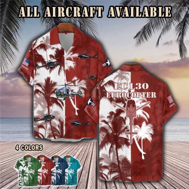 eurocopter ec130aircraft palm tree pocket hawaiian shirt 7qydo
