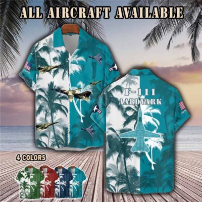 f 111 aardvark f111aircraft palm tree pocket hawaiian shirt crxyk