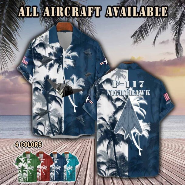 f 117 nighthawk f117aircraft palm tree pocket hawaiian shirt cxecc