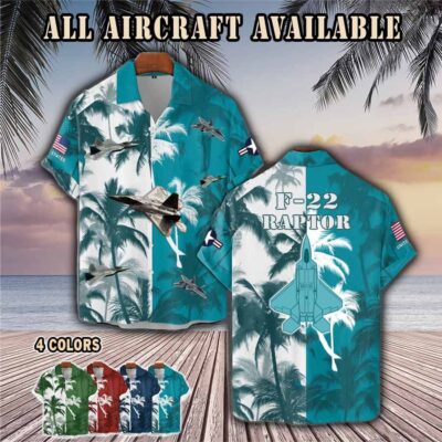 f 22 raptor f22aircraft palm tree pocket hawaiian shirt owdi0