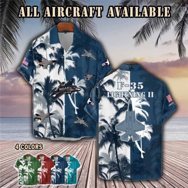f 35 lightning ii f35aircraft palm tree pocket hawaiian shirt k75o4