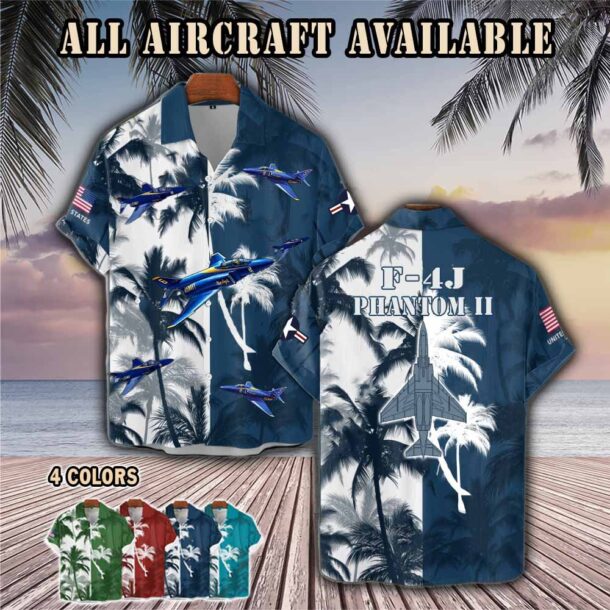 f 4j phantom ii us navy blue angels f4jaircraft palm tree pocket hawaiian shirt 8d1a1