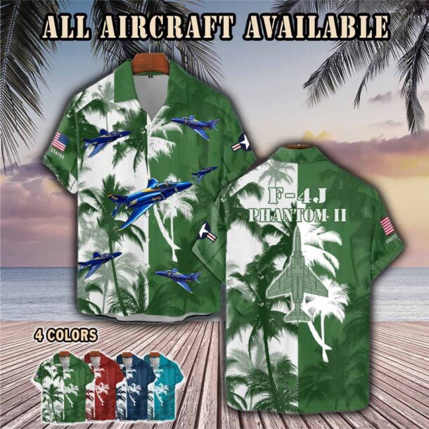 f 4j phantom ii us navy blue angels f4jaircraft palm tree pocket hawaiian shirt eqfm1