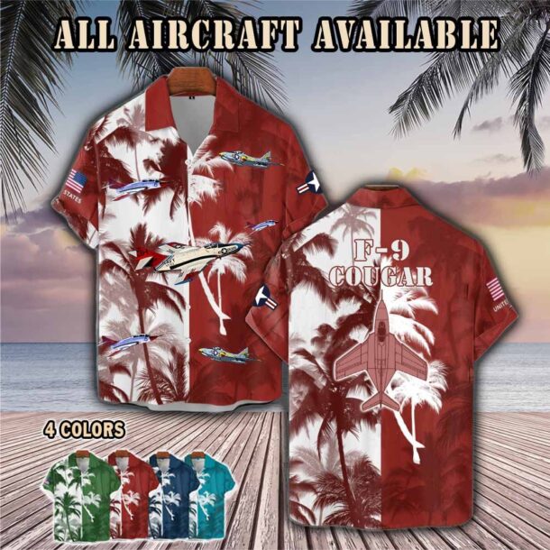 f 9 cougar f9aircraft palm tree pocket hawaiian shirt oxg9l