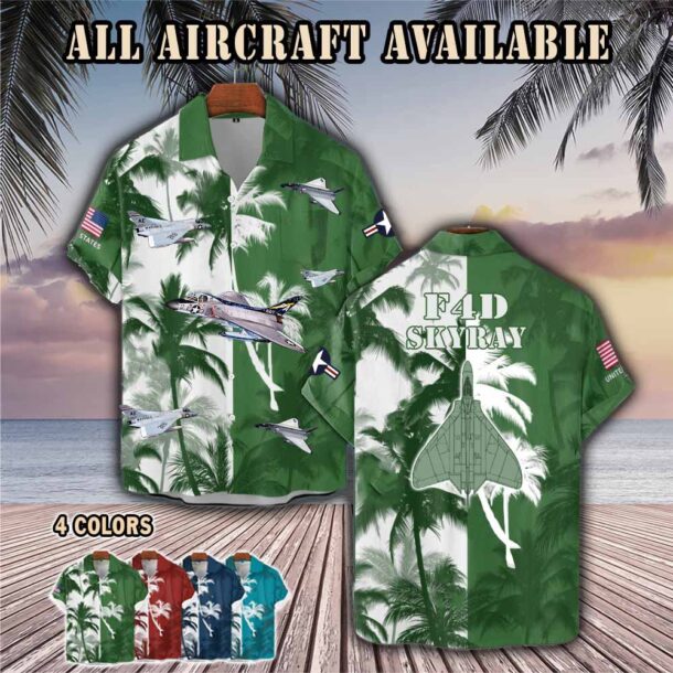 f4d skyrayaircraft palm tree pocket hawaiian shirt fwce1