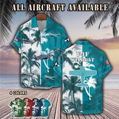 f4f wildcataircraft palm tree pocket hawaiian shirt j736j