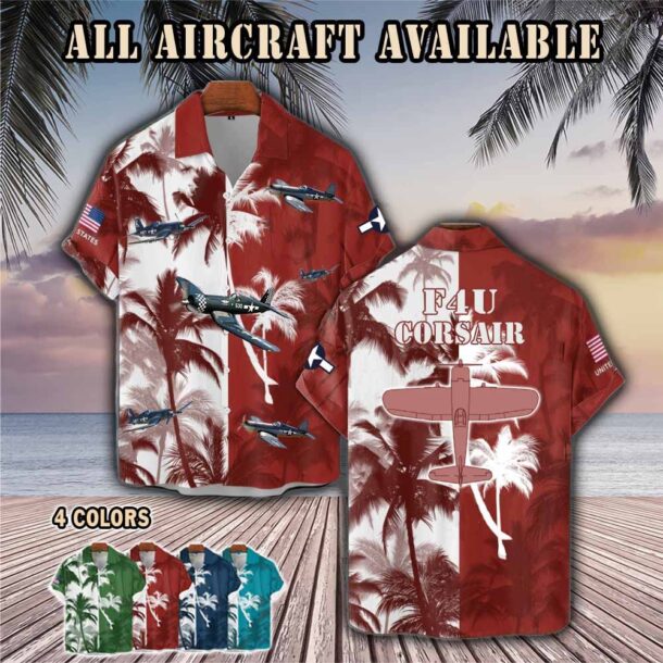 f4u corsairaircraft palm tree pocket hawaiian shirt fjse3