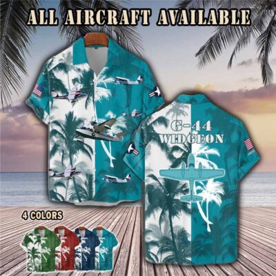 g 44 widgeon g44aircraft palm tree pocket hawaiian shirt 15whi