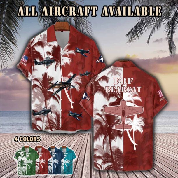 grumman f8f bearcataircraft palm tree pocket hawaiian shirt 5mzrl