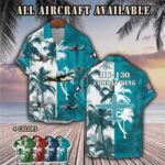 hc 130 combat king hc130aircraft palm tree pocket hawaiian shirt 12saq