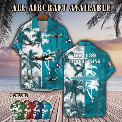 hc 130 combat king hc130aircraft palm tree pocket hawaiian shirt 12saq