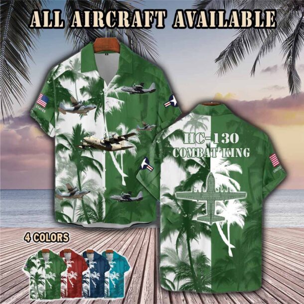 hc 130 combat king hc130aircraft palm tree pocket hawaiian shirt 3gypi