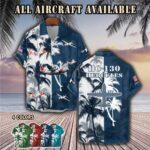 hc 130 hercules uscg hc130aircraft palm tree pocket hawaiian shirt nqkor