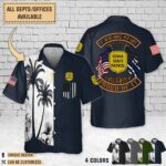 Iowa State Patrol IA_Dual Flag Hawaiian Shirt
