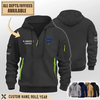 massachusetts state police mapremium quarter zip hoodie kcrdr