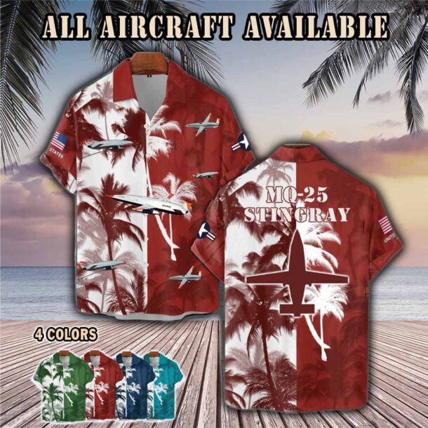 mq 25 stingray mq25aircraft palm tree pocket hawaiian shirt 61ksr
