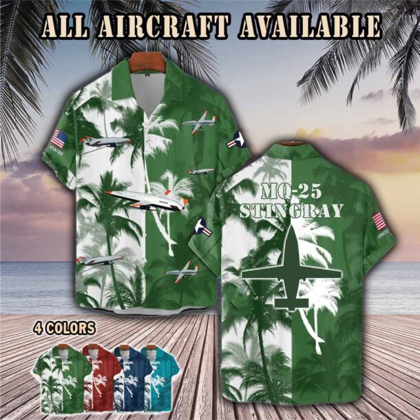 mq 25 stingray mq25aircraft palm tree pocket hawaiian shirt p0hdn