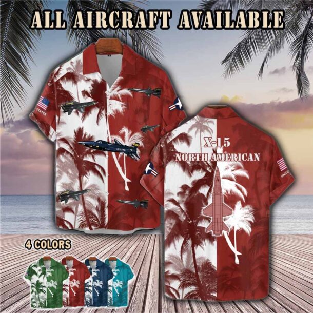 north american x 15 x15aircraft palm tree pocket hawaiian shirt wdw7m
