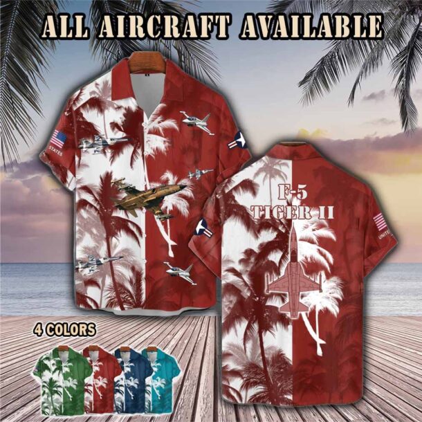 northrop f 5 f5aircraft palm tree pocket hawaiian shirt mj30q