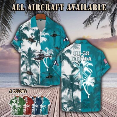 oh 58 kiowa oh58aircraft palm tree pocket hawaiian shirt kildl