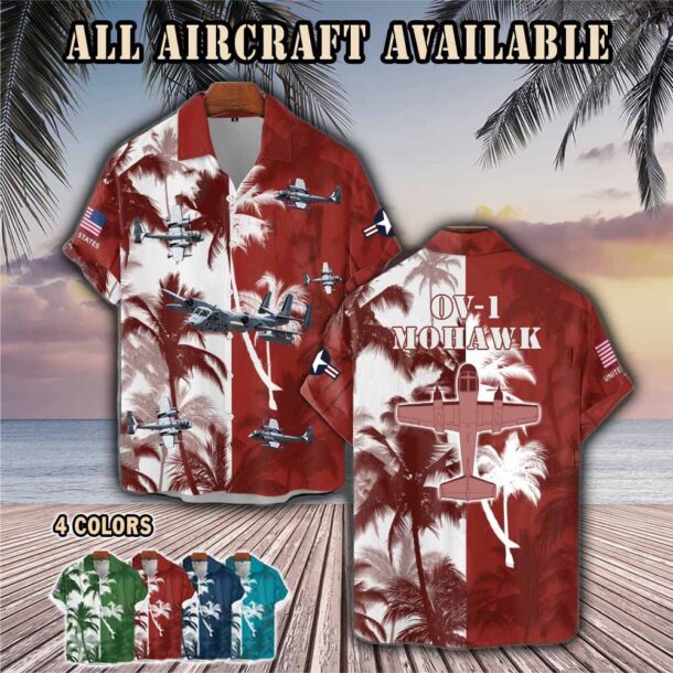ov 1 mohawk ov1aircraft palm tree pocket hawaiian shirt 4iv58