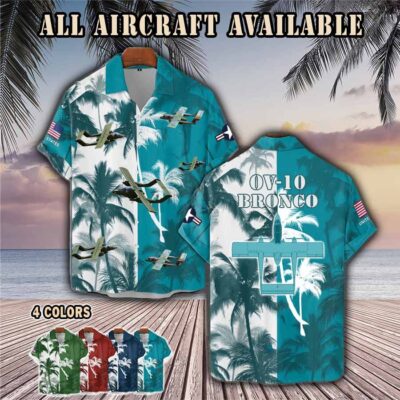 ov 10 bronco ov10aircraft palm tree pocket hawaiian shirt 9r0e5