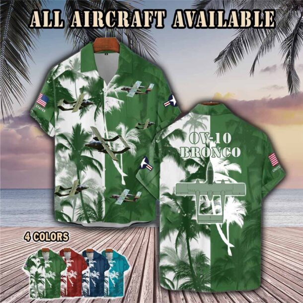ov 10 bronco ov10aircraft palm tree pocket hawaiian shirt bi3lm