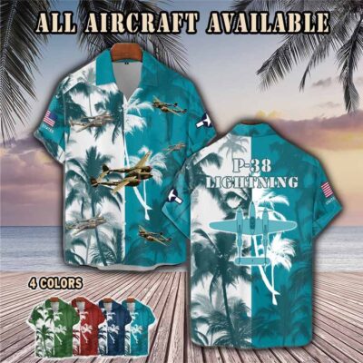 p 38 lightning p38aircraft palm tree pocket hawaiian shirt 50d7f