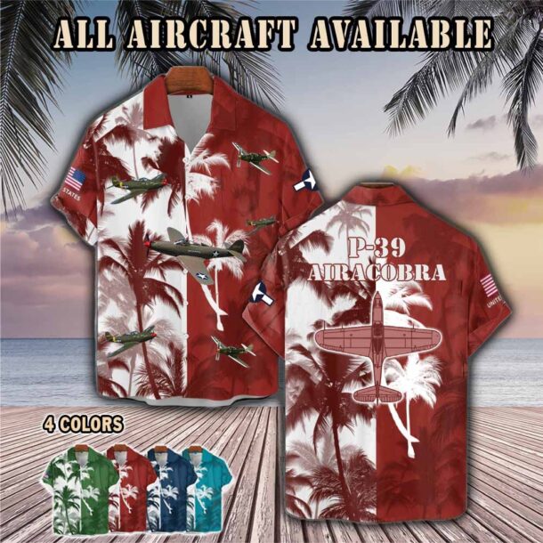 p 39 airacobra p39aircraft palm tree pocket hawaiian shirt ui36s