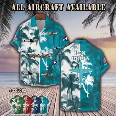 p 3c orion p3caircraft palm tree pocket hawaiian shirt knykh