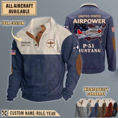 p 51 mustang p51aircraft stand collar sweatshirt a6gn1