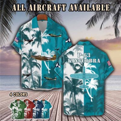 p 63 kingcobra p63aircraft palm tree pocket hawaiian shirt 88zr5