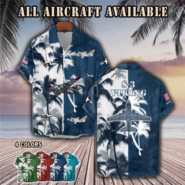 s 3 viking s3aircraft palm tree pocket hawaiian shirt 41md5