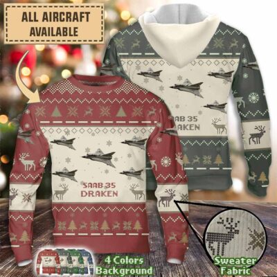 saab 35 drakenaircraft sweater p7ouo