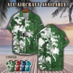 sikorsky h 60 h60aircraft palm tree pocket hawaiian shirt wwr04