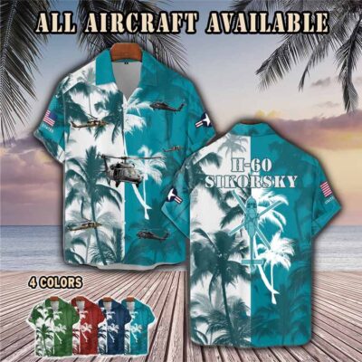sikorsky h 60 h60aircraft palm tree pocket hawaiian shirt yzpnn