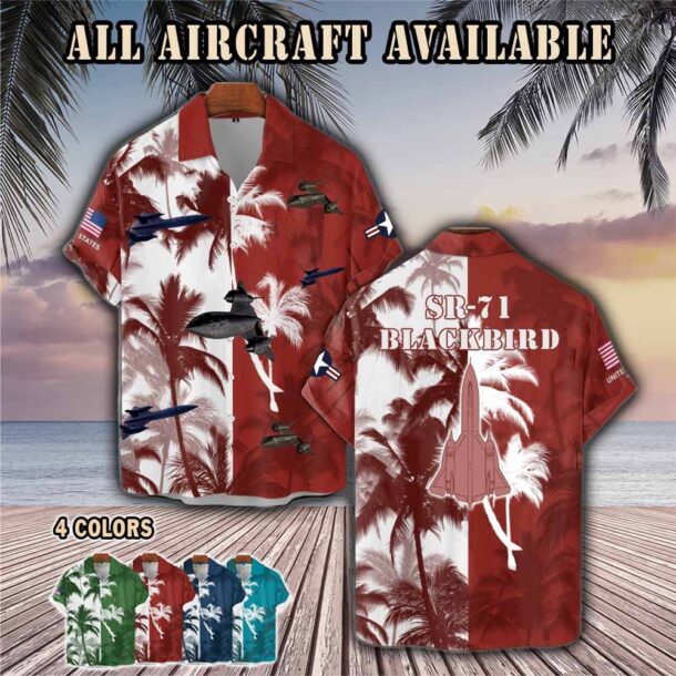 sr 71 blackbird sr71aircraft palm tree pocket hawaiian shirt 00ji6