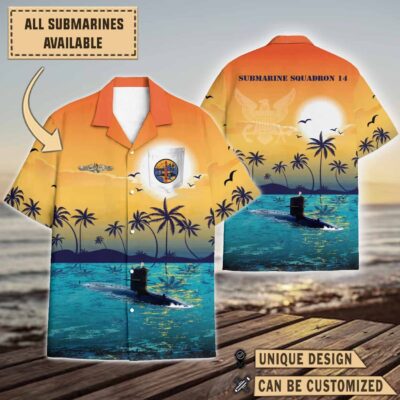 subron 14 submarine squadron 14sunset hawaiian shirt mkkns