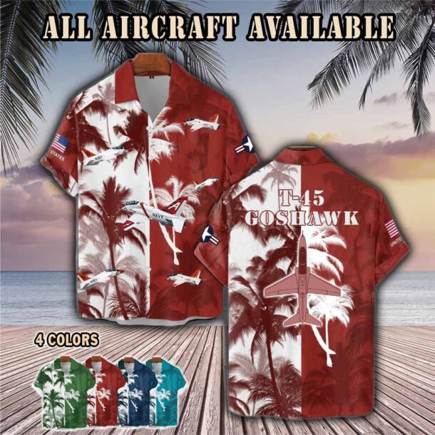t 45 goshawk t45aircraft palm tree pocket hawaiian shirt 2pa04