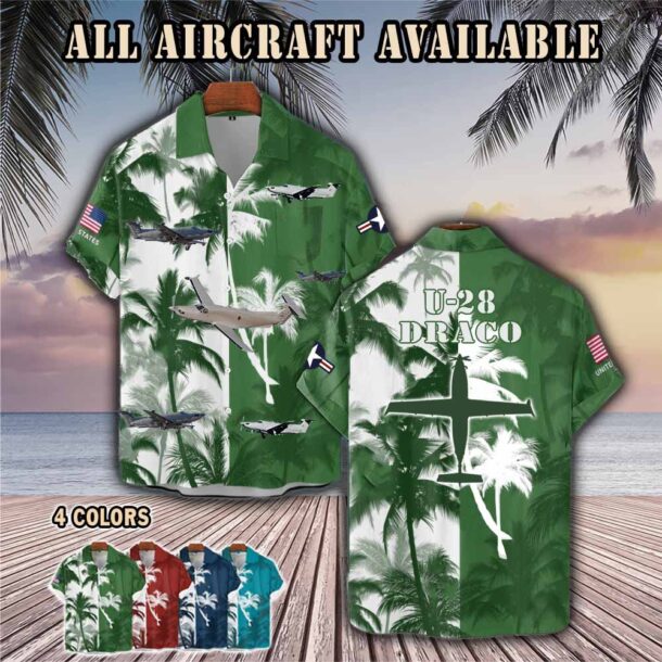 u 28 draco u28aircraft palm tree pocket hawaiian shirt a01rg