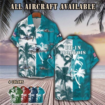 uh 1n iroquois uh1n twin huey usmcaircraft palm tree pocket hawaiian shirt 2uv9b