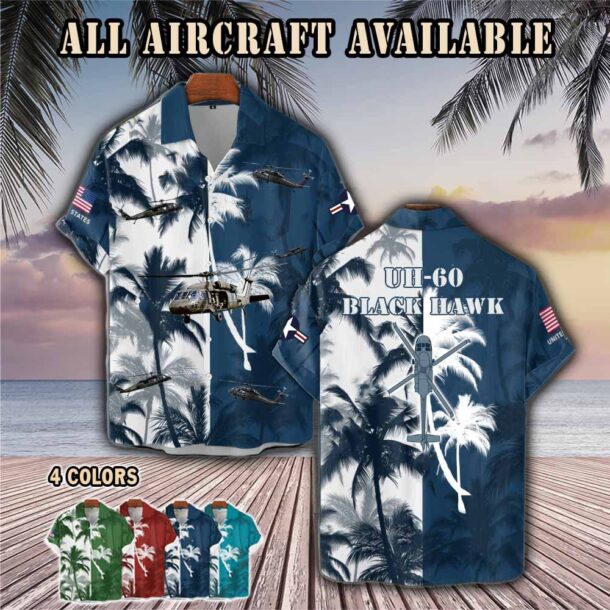 uh 60 black hawk uh60aircraft palm tree pocket hawaiian shirt slo90