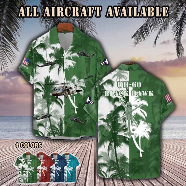 uh 60 black hawk uh60aircraft palm tree pocket hawaiian shirt vfth8