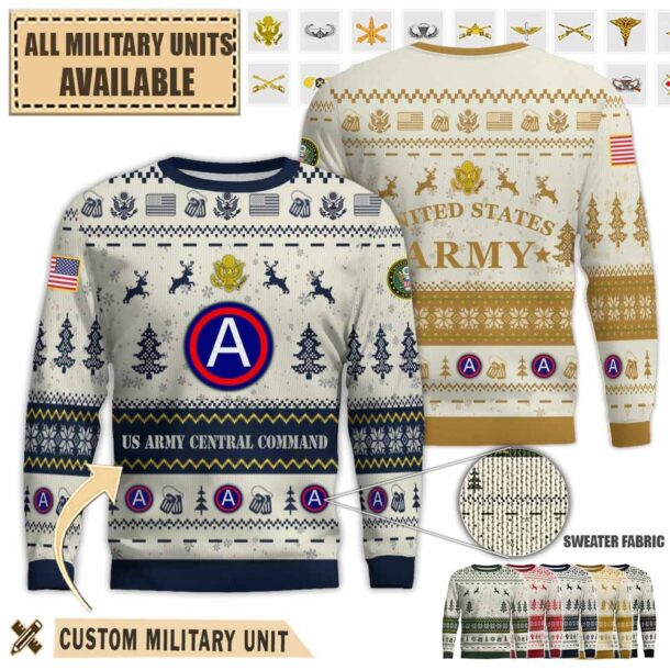 us army central command centcom pattons own 3rd armypremium ugly sweater fcbj7