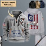 uscgc acushnet wmec 167quarter zip hoodie aop polo tshirt sdvsv