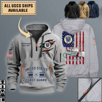 uscgc acushnet wmec 167quarter zip hoodie aop polo tshirt sdvsv