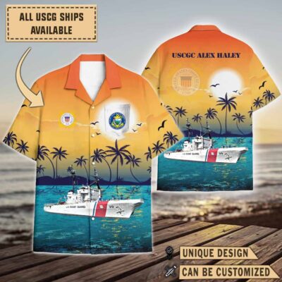 uscgc alex haley wmec 39sunset hawaiian shirt vrwd8
